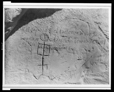 Oñate's inscription, El Morro National Monument, New Mexico, 1927