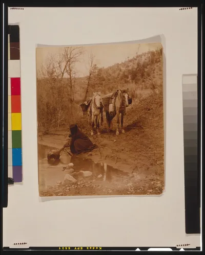 Getting water--Apache, 1903