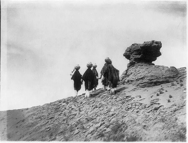 Acoma water girls, New Mexico, 1905