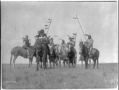 Atsina warriors, Montana, 1908