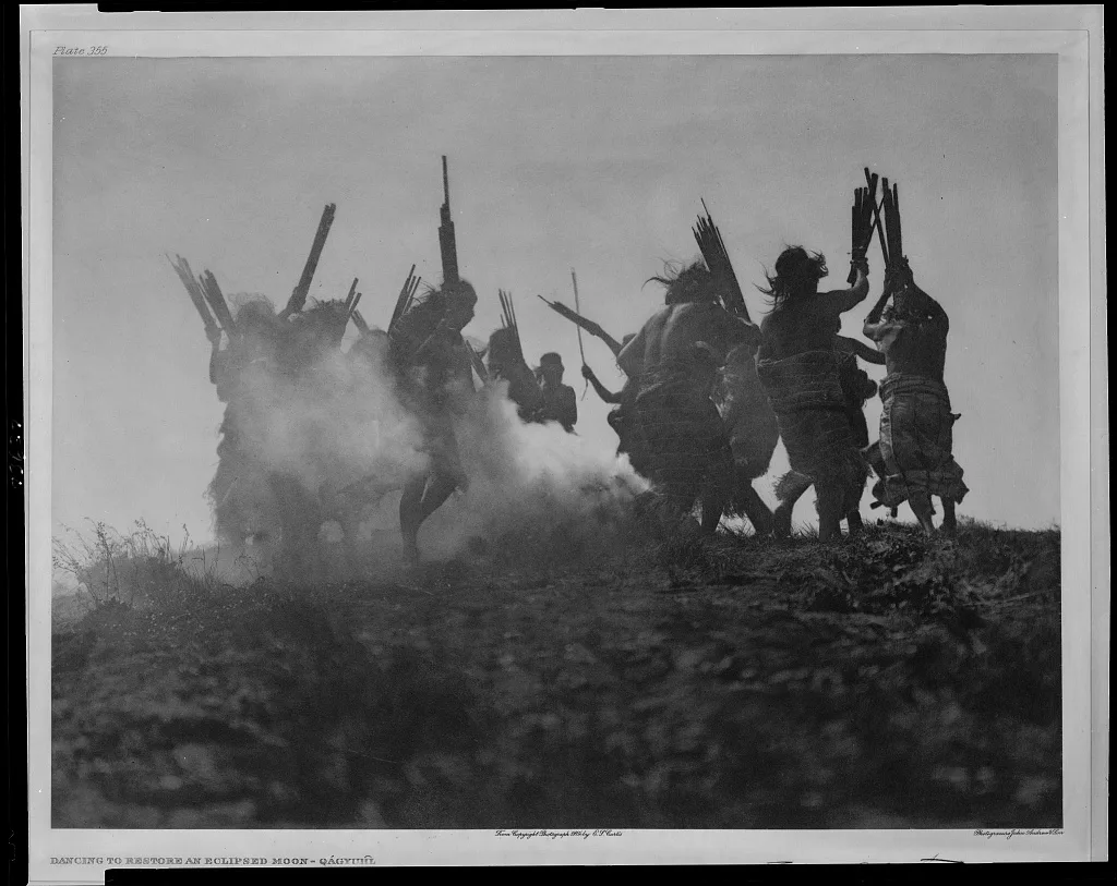 Dancing to restore an eclipsed moon, British Columbia, 1914