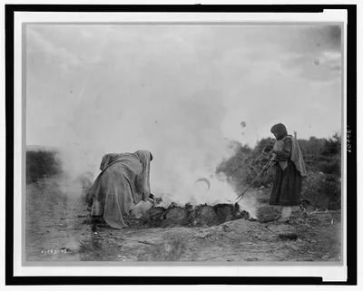 Pottery burners at Santa Clara, New Mexico, Pueblo Of Santa Clara, 1905