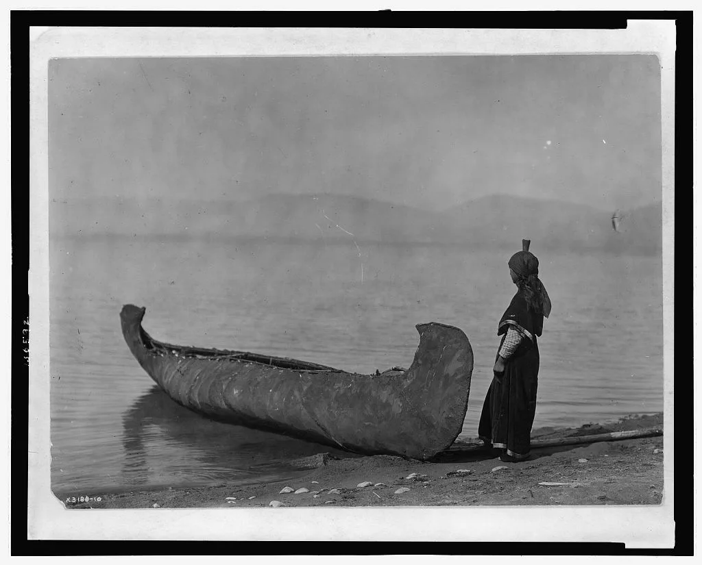 On the shore of the lake--Kutenai, 1910