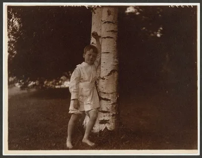 Quentin Roosevelt at the birch tree, 1904