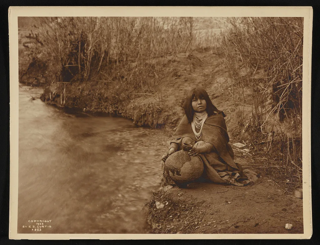Yava Supi girl at river, Arizona, 1903