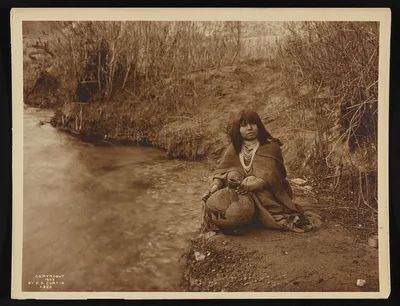 Yava Supi girl at river, Arizona, 1903