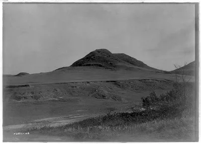 Site of the abandoned Hidatsa village, North Dakota, Missouri River Valley, 1908