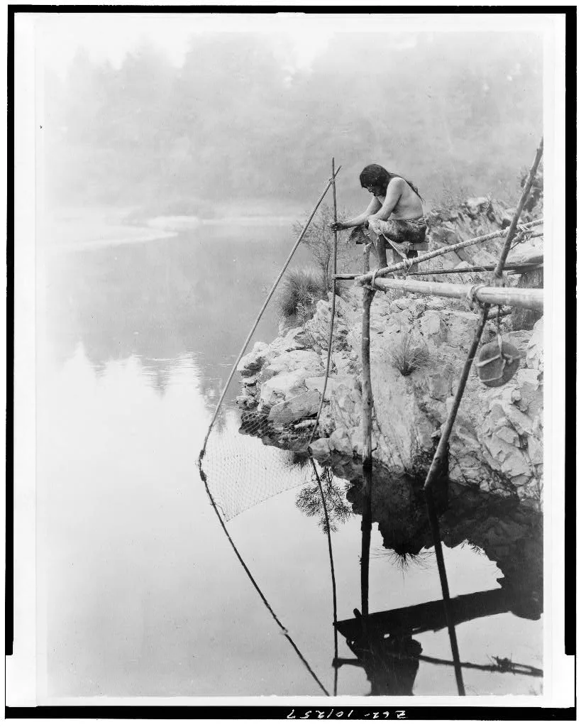 Fishing from a platform, 1923