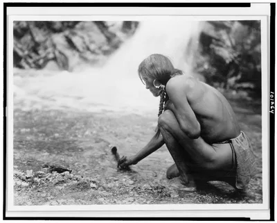 [An offering at the waterfall--Nambe], Nambe, New Mexico, 1927