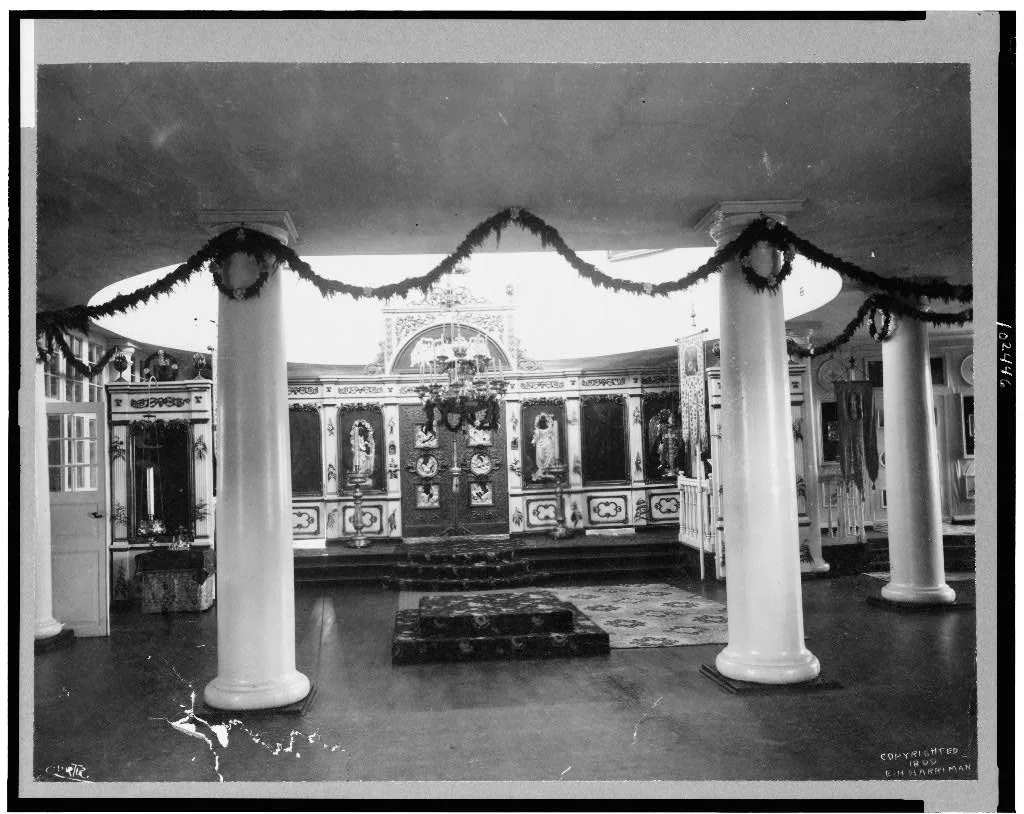 [Interior of Greek Church, Sitka, Alaska], Alaska, Sitka, 1899