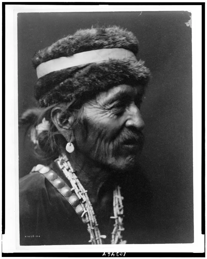 Navajo with fur cap, 1905