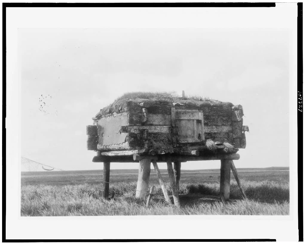 [Food caches, Hooper Bay, Alaska], Alaska, Hooper Bay, 1929