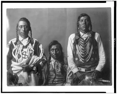 Spotted Eagle, Heavy Gun, and Robert Calf Robe, Montana, 1910