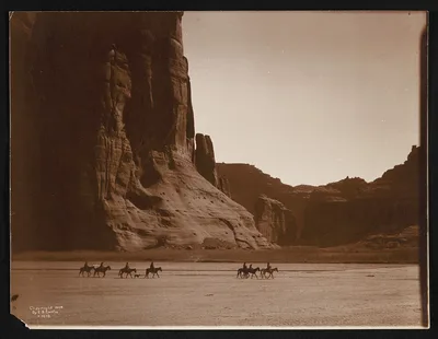 [Navajo riders in Canyon de Chelly], Chelly, Arizona, Canyon De, 1904
