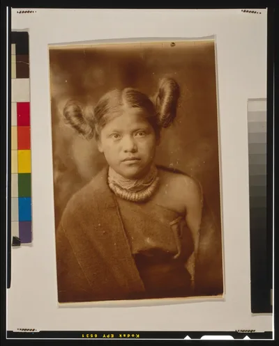 Primitive style of hair dressing--Hopi, 1921