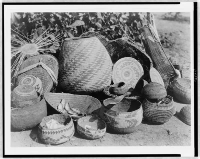 Photograph from 1923: Karok baskets